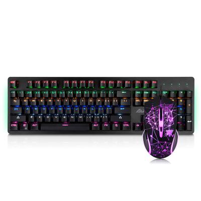 China For Game Factory supply wired backlit mechanical gaming keyboard and mouse combo set for sale