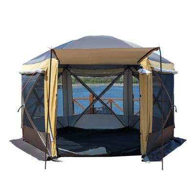 China Easy Install Outdoor Big  Yurt Automatic Hexagonal Party Camping Tent for sale