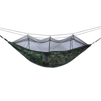 China Lightweight Outdoor Camping Hammock With Rain Fly Canopy Camping Raising Travel Mosquito Net Tent Tree Belt Light Hammock for sale