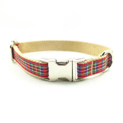 China Personalized Custom Red Pet Plaid Dog Collar Pet Supplies Small Size Detached Buckle Collar Design for sale