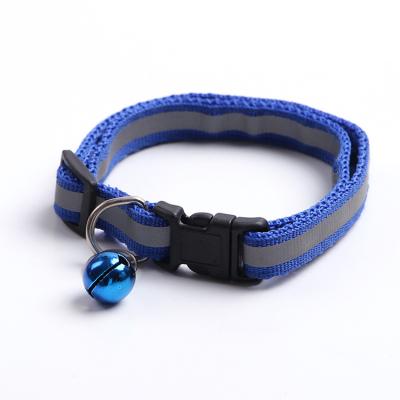 China Cute Ribbon Collar Cat Bell Collars Adjustable Nylon Pet Reflective Collar for Small Cats Dogs Neck Strap for sale