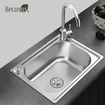 China Without Single Bowl Faucet Undermount Kitchen Sink Commercial 304 Stainless Steel Drop In Factory Handmade Square Kitchen Sink for sale