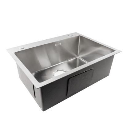 China Without Faucet Under Sink Handmade SS304 Stainless Steel Single Bowl Mount Durable Kitchen Sink for sale