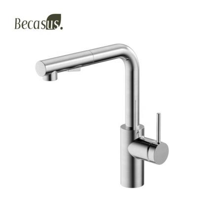 China Commercial Modern Pull Down Deck Mounted Kitchen 304 Water Filter Tap Hot And Cold Water Faucet For Kitchen for sale