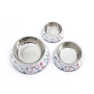 China Sustainable Wholesale High Quality Custom Stainless Steel Melamine Pet Food Single Bowl for sale