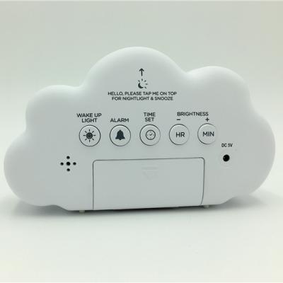 China 2021 New Style Antique Style Wake Up Clock Cartoon Cloud Train Sleep Trainer Digital Alarm Clock With Night Light for sale