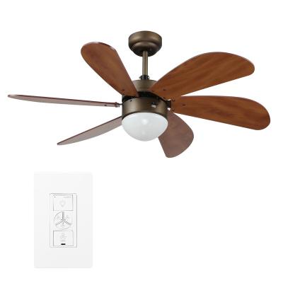 China Modern CARRO Minimus 38 Inches 6 Inch Reversible Plywood Blades 3-Speed ​​Motor Ceiling Fan With LED Light for sale