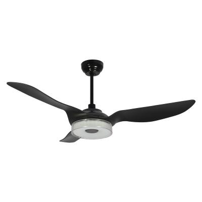 China Hotel Electronics CARRO Smart ABS Decorative Blades Black Appliances 52Inch 3 Blades Led Ceiling Fans With Lights for sale