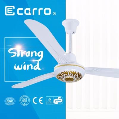 China Hotel 56 Inch DC12v China Manufacture Large High Cfm Air Volume Solar Ceiling Fan for sale