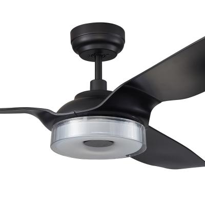 China Mid Century CARRO Icebreaker 52 Inch 3 Blades ABS Black Decorative Energy Saving Ceiling Fan with LED Light with Energy Star for sale