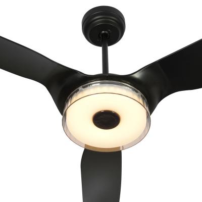 China Mid Century CARRO Icebreaker 60 Inch 3 Blades ABS Black Blades Indoor Bedroom Ceiling Fan with LED Light with Energy Star for sale