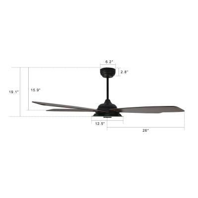 China Modern Wood Wholesale Cheap Price Living Room Decoration Big 52 Inch 5 Blades CARRO Ventilation DC Ceiling Fan for sale