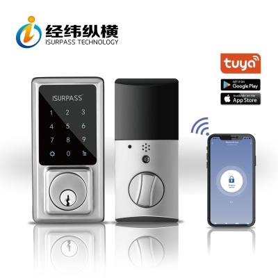 China Bluetooth TuyaSmart stainless steel USA type deadbolt password card lock APP remote control for sale