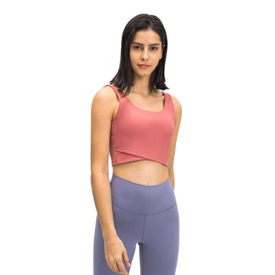 China 2021 New Breathable Yoga Tops Use Strong Elasticity Fitness Training Gym Activewear Slim Beauty Yoga Back Shape Short Wear for sale