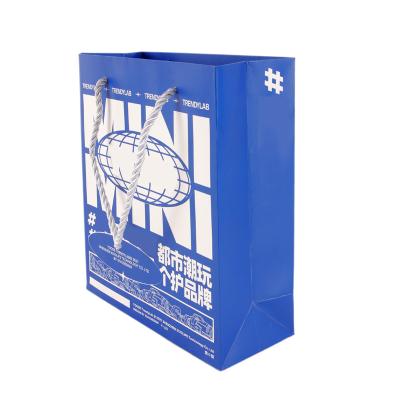 China China Professional Biodegradable Manufacture Sell Well New Type Tote Paper Bag Blue for sale