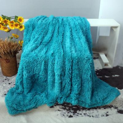 China Hot-selling Wholesale Cheap Wearable Shaggy Plush PV Micro Fur Blanket for sale