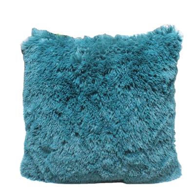 China Warmly Folded Soft Rabbit Fur Pillow Cushion With Zipper On Bed And Sofa Luxury Pillow Case for sale