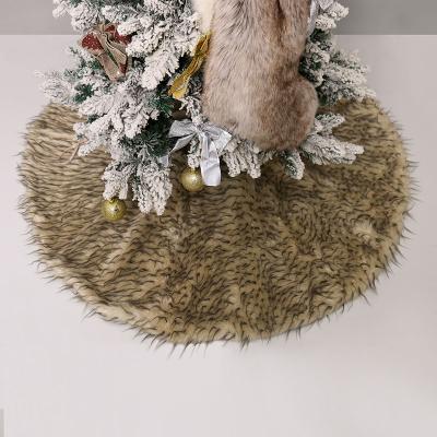 China Luxurious Christamas Home Decoration Faux Fur Christmas Tree Skirt Fur Tree Skirt For Christmas Decorations for sale