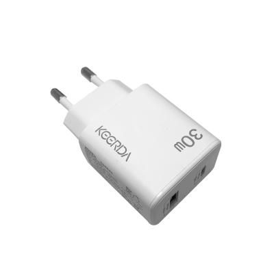 China Mobile Phone 30W 3.0 PD3.0 EU Plug Palladium USB C Fast Charger 5v 9v 12v 15v 20v QC For Mobile Phone for sale