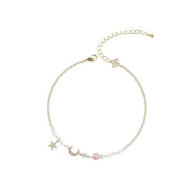 China Hot Selling Fashionable Star Moon Adjustable Bracelet Imitation Pearl Alloy Charm Bracelets For Women for sale