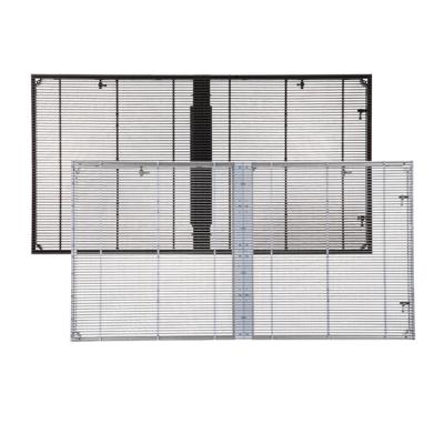 China P3.91-P7.8 Indoor Outdoor Indoor Transparent Lead Glass Cabinet 500x1000mm Film Panels Strip Grid Led Screen Display for sale