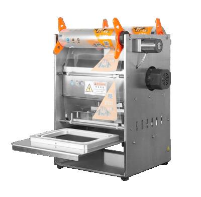 China Automatic fast food container beverage rice tray plastic sealing machine for sale for sale