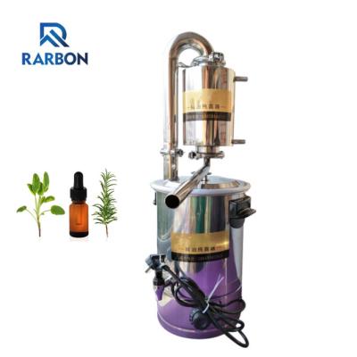 China Herb Roots Plants Essential Oil Steam Machine Distiller 21L Rose Pure Dew Extractor Herb Distillation Flowers for sale