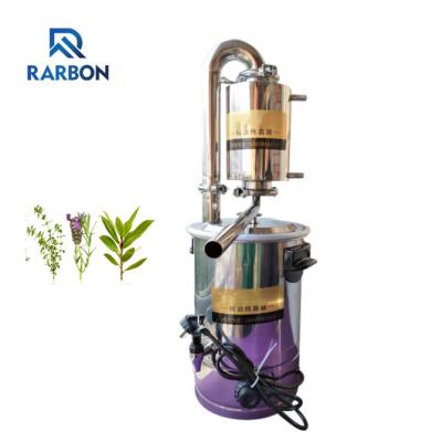 China Extractor Rose Pure Dew Machine Essential Oil Distiller from Herb Roots Plants Lab Small 10LRose Flowers Distillation for sale