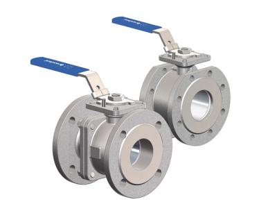 China 2PC Cast Steel Floating Flange Ball Valve for sale