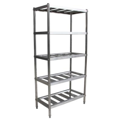 China PROMETHEUS Single Sided Hot Selling Large Capacity 5 Layers Display Rack Lattice Shelves Kitchen Storage Metal Racks for sale