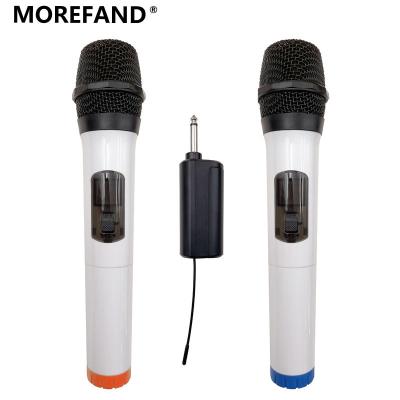 China Professional UHF Karaoke Wireless Microphone Portable Wireless Microphones Headset Microphone MOREFAND Microphone For Singing for sale