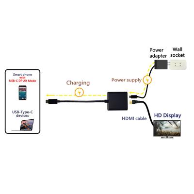 China Multiple USB-C Ports Support Plugs USB Type-C to HDMI with USB PD Adapter for sale