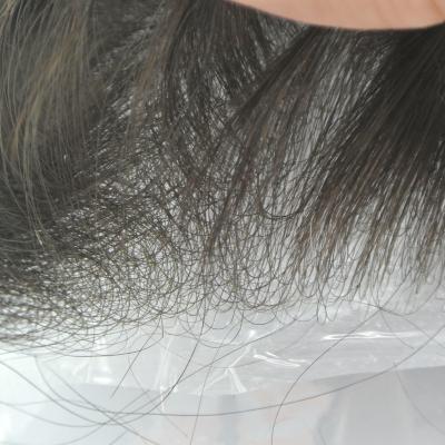 China Free Piece Natural Extra Thin Skin Black Hair Stock Style Hairpiece For Men for sale