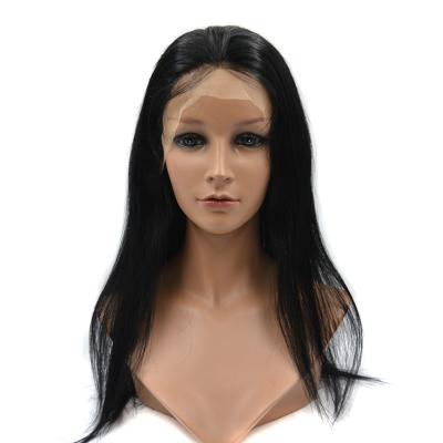 China Jet Black Straight Full Lace Wigs For Women 100% Natural Brazilian Hair Color Wig for sale