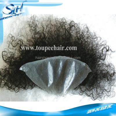 China Free Style Super Thin Skin Curl Afro Men's Front Wig for sale