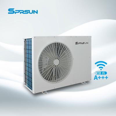 China Hotel R410A SPRSUN DC Inverter Heat Pump Air Conditioner For Floor Heating Cooling Hot Water By TUV Approved A+++ for sale