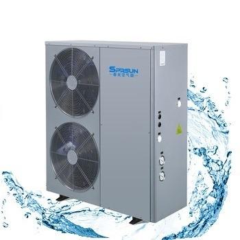 China 20kw hotel air water heat pump water heater with smart controller 220-240V/50HZ/1PH, max outlet sprsun water 60C for sale