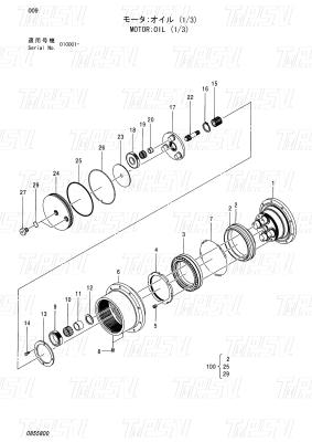 China HITACHI EX55UR-3 ZX55UR ZX55UR-HHE Excavator Travel Drive Catalog 0732201 for sale