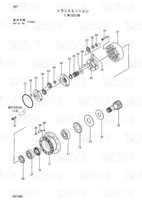 China Bolt on Excavator Swing Drives Catalog EX55UR-3 ZX55UR ZX55UR-HHE 4421990 for sale