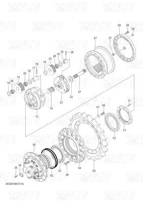 China OEM Excavator Parts Planetary Reducer Drive Catalog Systems For Machinery / Energy / Mining Industries 9180731 ZX120 for sale