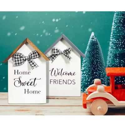 China China Festival New Hot Selling Natural Desktop House Christmas Gifts Wood Craft Crafts Tree Ornaments for sale