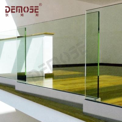 China Modern DEMOSE Balcony U Channel Frameless Glass Aluminum Balustrade Aluminum Embedded Glass Balustrade for sale