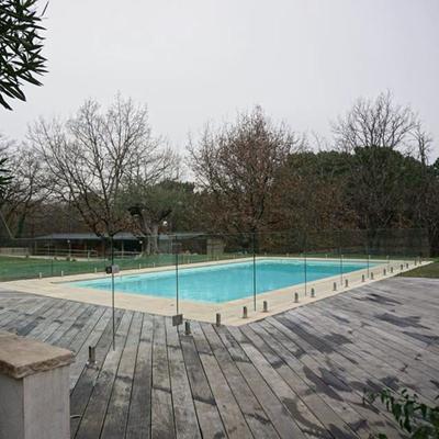 China Modern high quality swimming pool fence glass pool fencing fence glass spigots with a glass door for sale