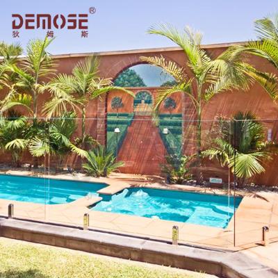 China Yard Pool Fence with Frosted Glass Fence Panels for sale