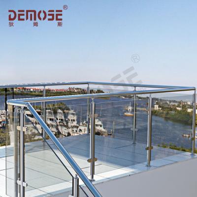 China Modern Glass Porch Railings Frosted Glass Railings Price Parapet Glass Railing for sale