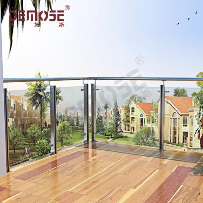 China Modern Balcony Tempered Glass Stainless Steel Clear Glass Fence Post for sale