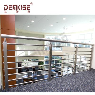 China DEMOSE Customization Contemporary 304 Stainless Steel Wire Mesh Deck Railing High End Pillar With Flat Tube Post for sale