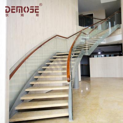 China Industrial demose customized interior and exterior curved moder wood metal staircase exterior design for sale