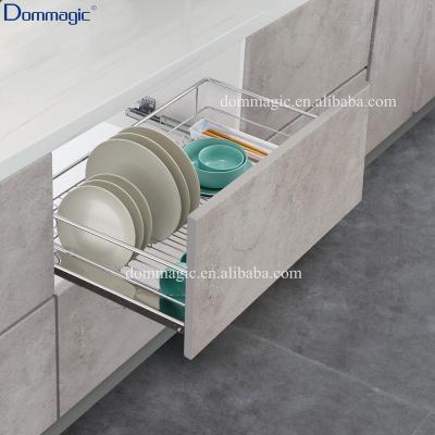 China Modern Kitchen Basket 3 Side Pull Out Drawer Basket For Storage Downstairs Cabinet for sale