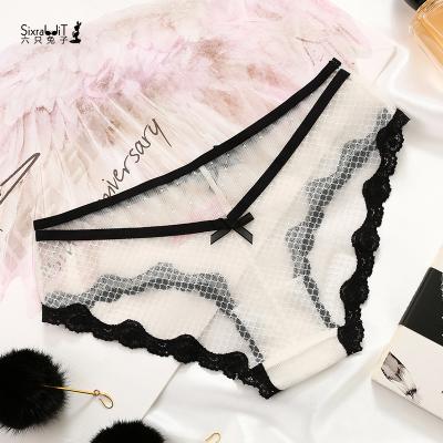 China Ladies Low Rise Breathable Underwear Breathable Lace Transparent Panties for sale